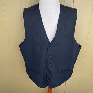 Caliborne XXL button front stripe vest w/adjustable back strap black
